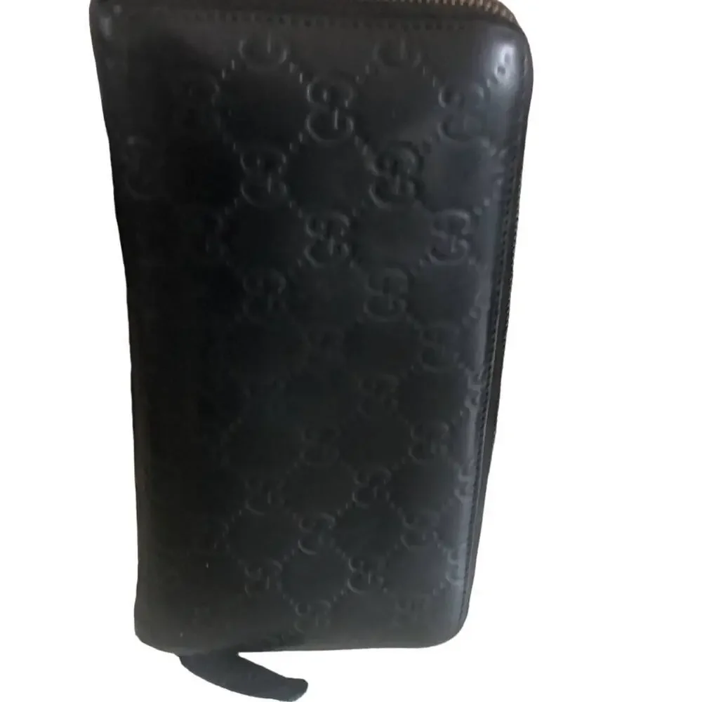 Gucci Black Guccissima Zip Around Long Wallet GG Signature leather - Picture 8 of 12